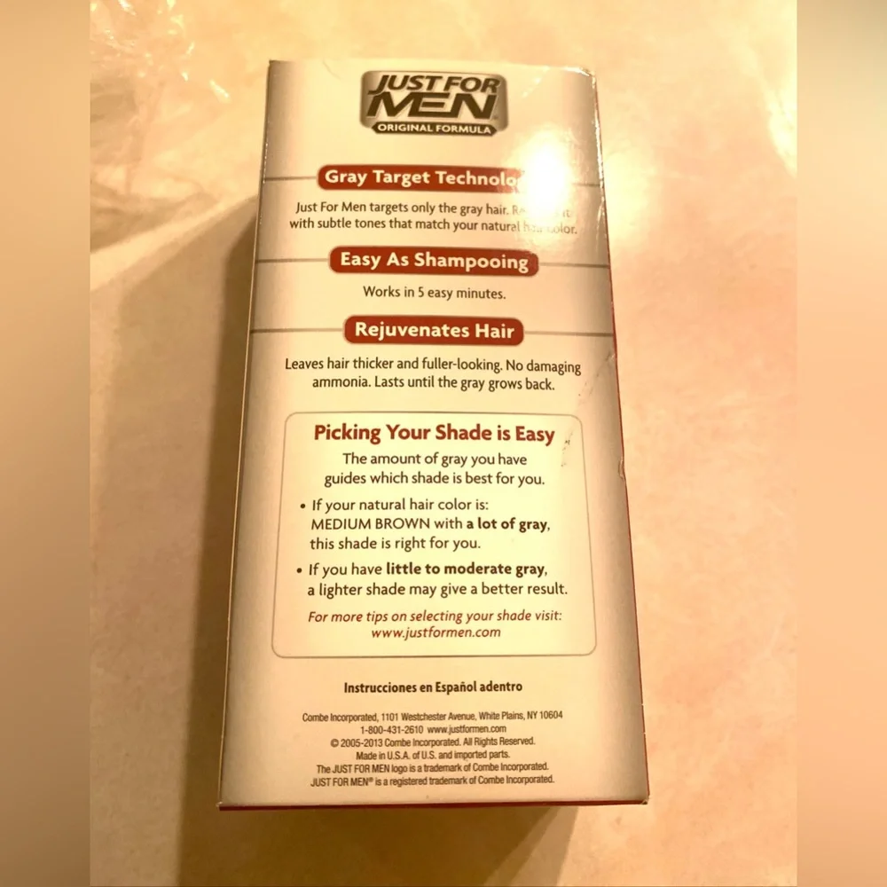Just for Men Hair Color Medium Brown Original Formula Targets Gray Natural 4933